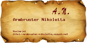 Armbruster Nikoletta névjegykártya