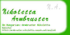 nikoletta armbruster business card